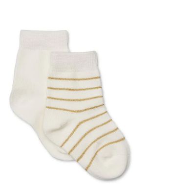 Socks 2pk  metalic stripe and plain - Marquise