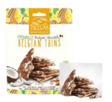 Belvas Milk Choc with Toasted Coconut, Almonds, &amp; Sea Salt (organic. FT,GF)