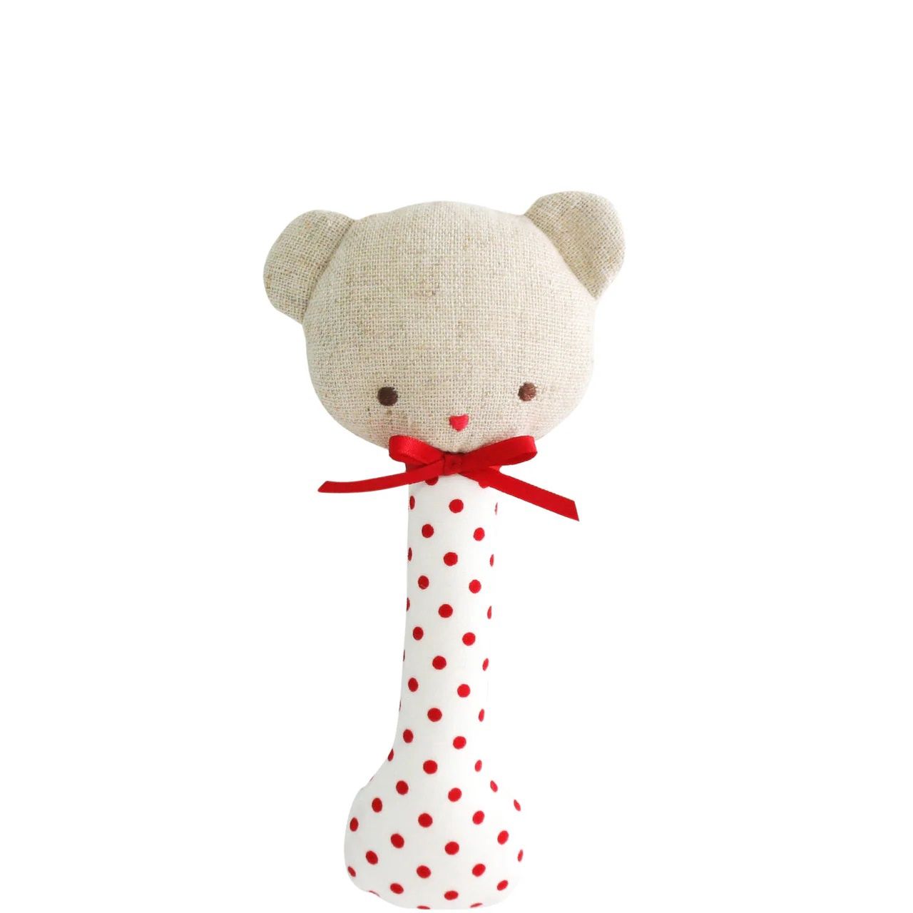 Baby Bear Stick Rattle Red Spot