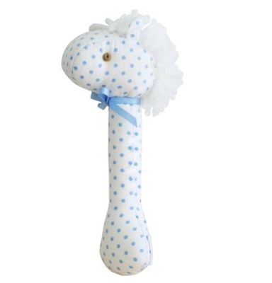 Horse Stick Rattle Spotty Blue