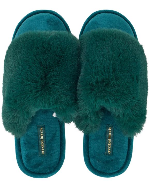 Slippers Closed Toe - Ladies Cosy Luxe, Colour: Emerald, Size: Large