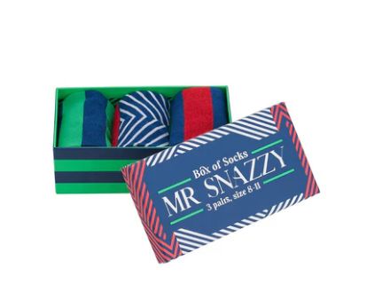 Socks - Boxed 3pk - Funky Feet Men, Style: Mr Snazzy