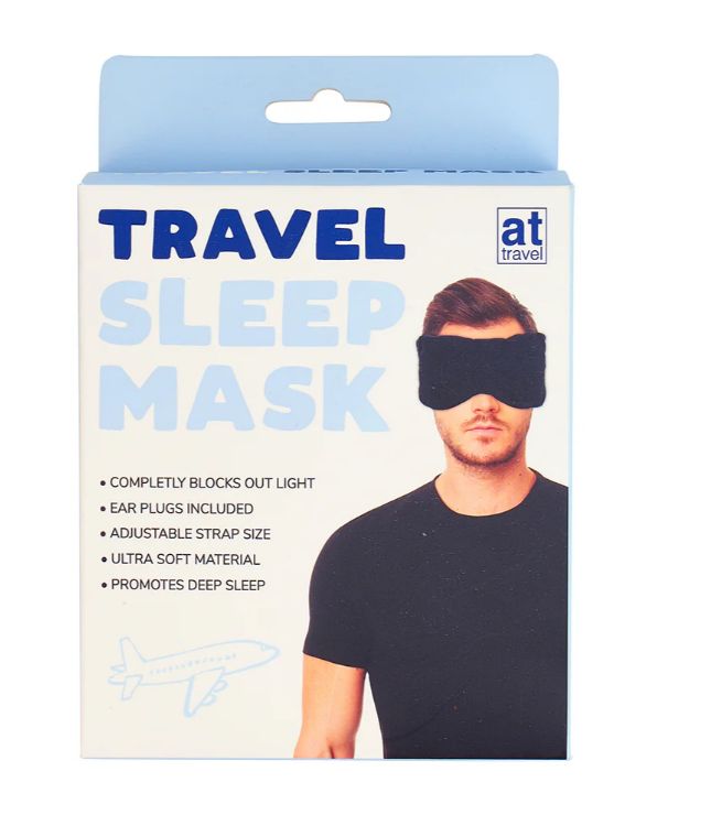 Sleep Mask - Travel - Black + Earplugs