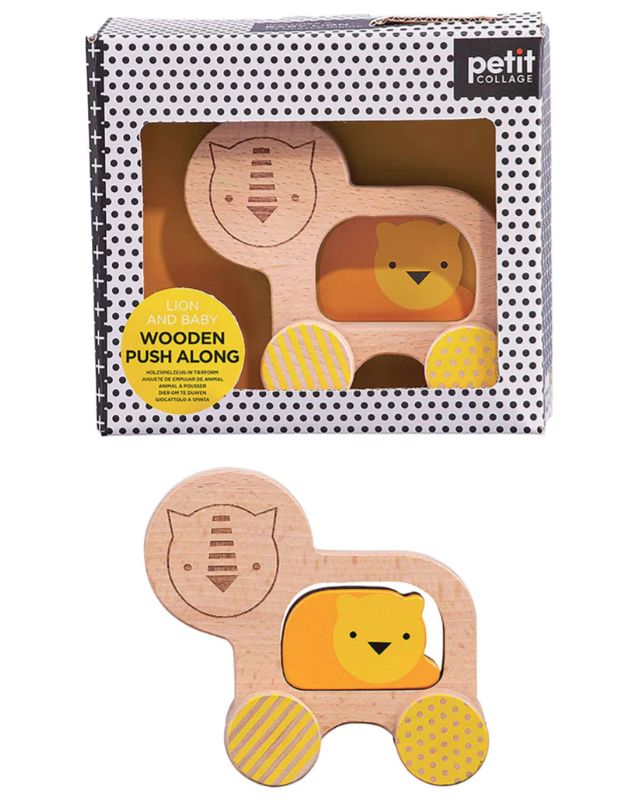Wooden Push Along, Style: Lion &amp; Baby