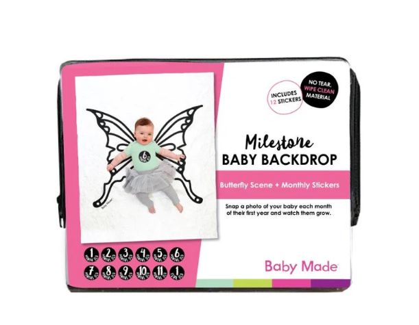 Milestone Baby Backdrop Scene &amp; stickers, Style: Butterfly