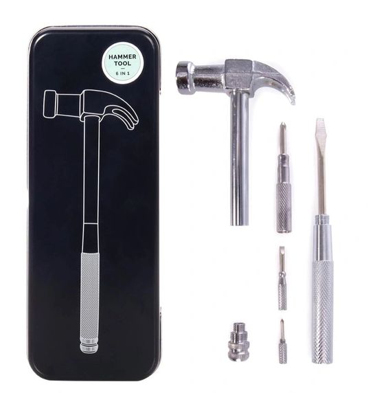 Hammer Tool in a Tin box 6 in 1 - IS - Men&#39;s Gift