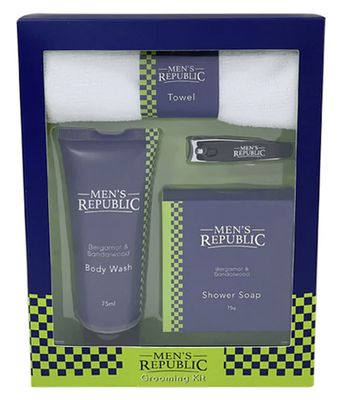 Grooming Kit with Toiletry Bag - Body Wash &amp; Roll-on (4 pcs)