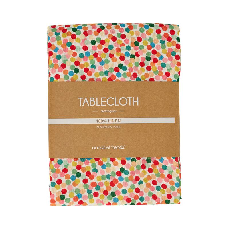 Linen Tablecloth - Confetti 138cm x 300 cm