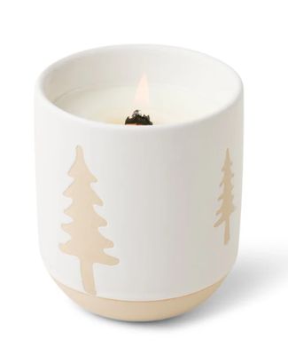 Candle Cypress &amp; Fir White Glaze - Christmas