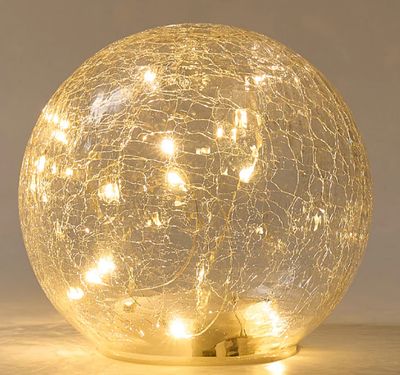 Glass Crackle Light Ball - small