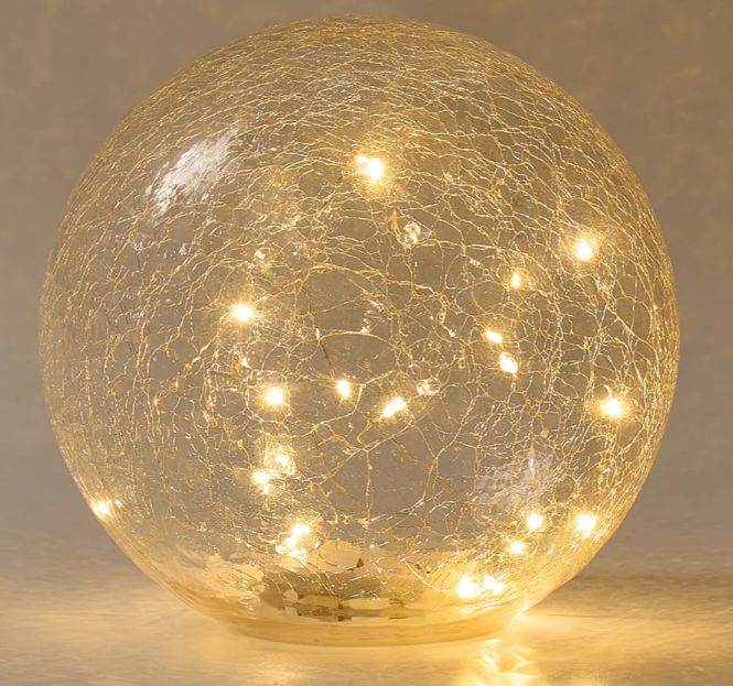 Glass Crackle Light Ball - Large