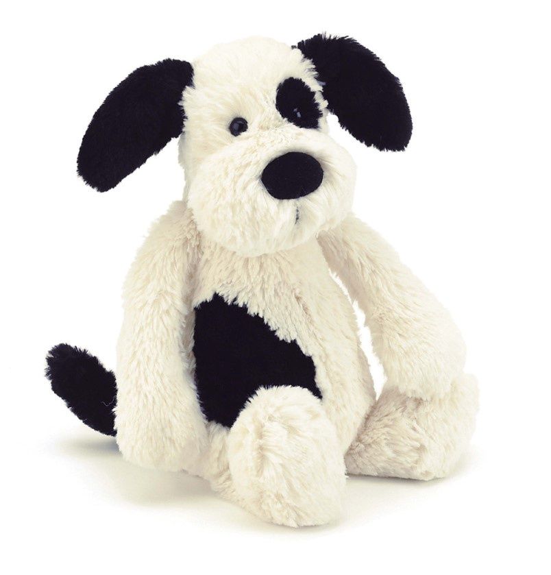 JELLYCAT - Dog Bashful Black &amp; Cream Puppy (Medium)