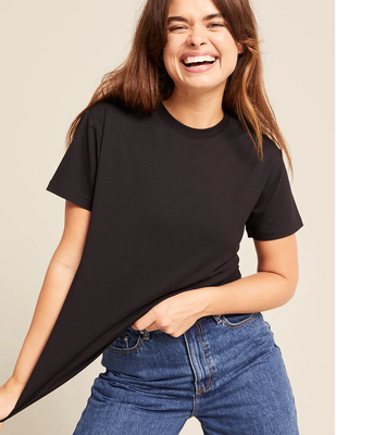 Women&#39;s Classic Crew Neck T-Shirt - Boody, Colour: Black, Size: XSmall