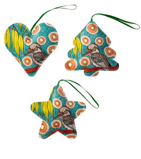 Aboriginal Kookaburra 3 Pack Christmas Ornament