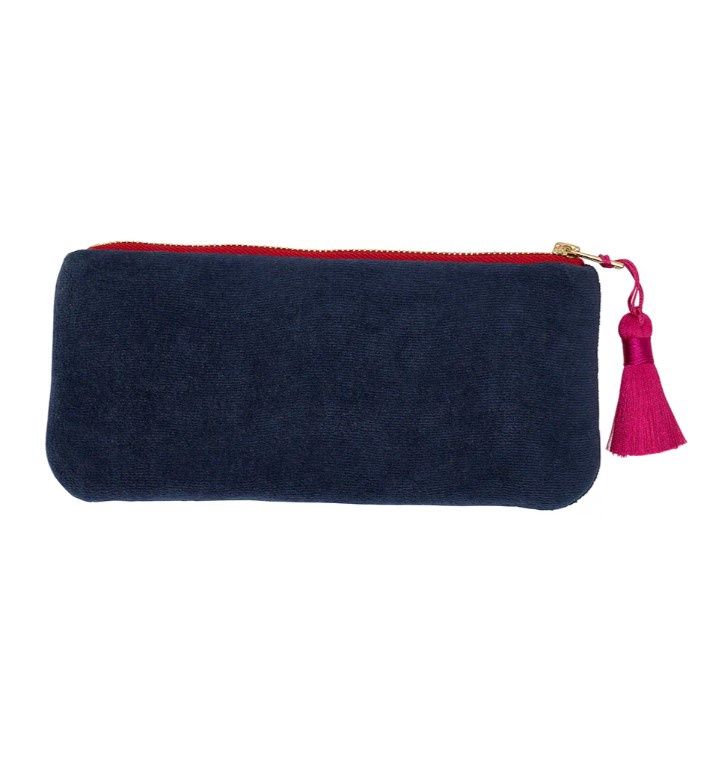 Makeup Pouch - Velvet, Colour: Sapphire Blue