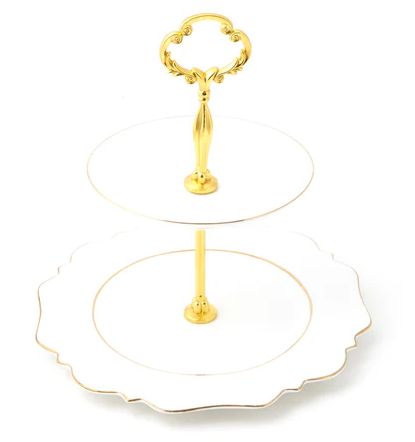 High-Tea Stand - Fine China - LyndalT, Colour: White