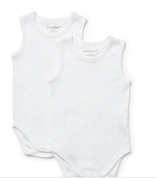 Bodysuit sleeveless - 2pk white, Size: 0000