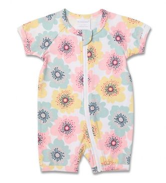 Romper short sleeve zip - Floral - Marquise