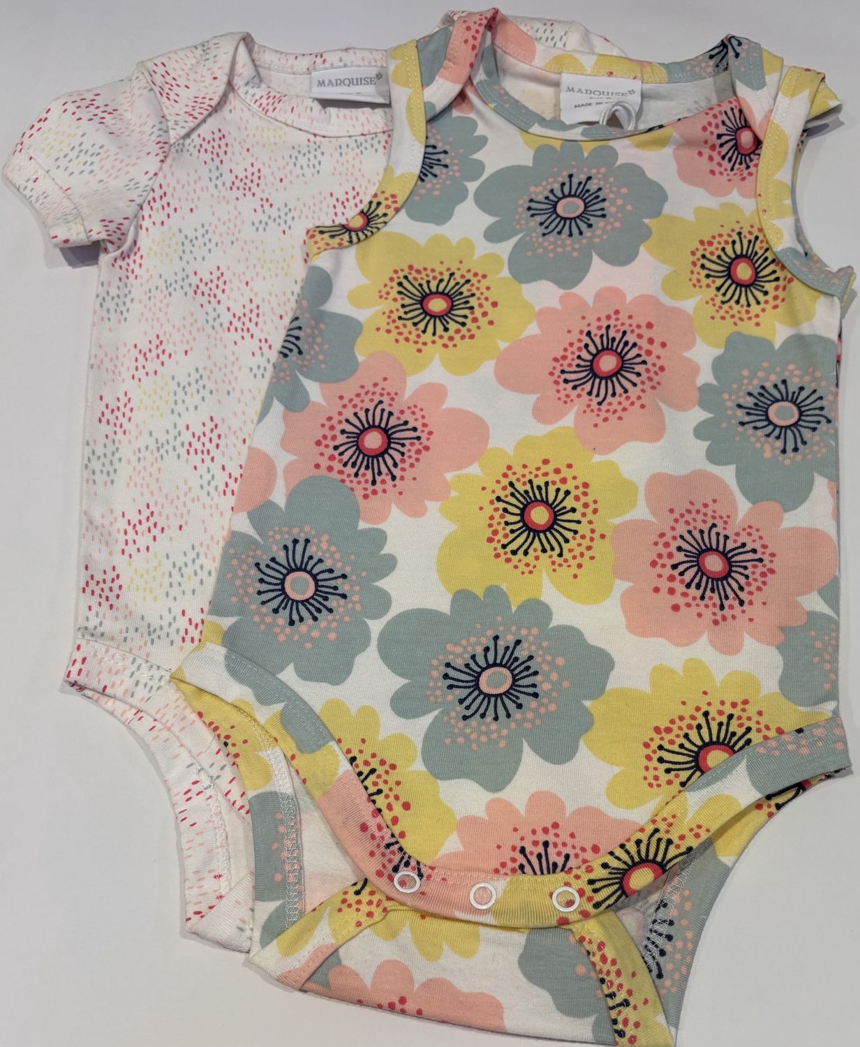 Bodysuit sleeveless - 2pk Floral &amp; Dot Print, Size: 0000