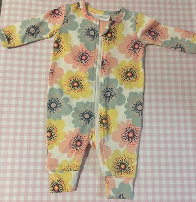 Zipsuit - Floral Print Footless - long-sleeve - Marquise