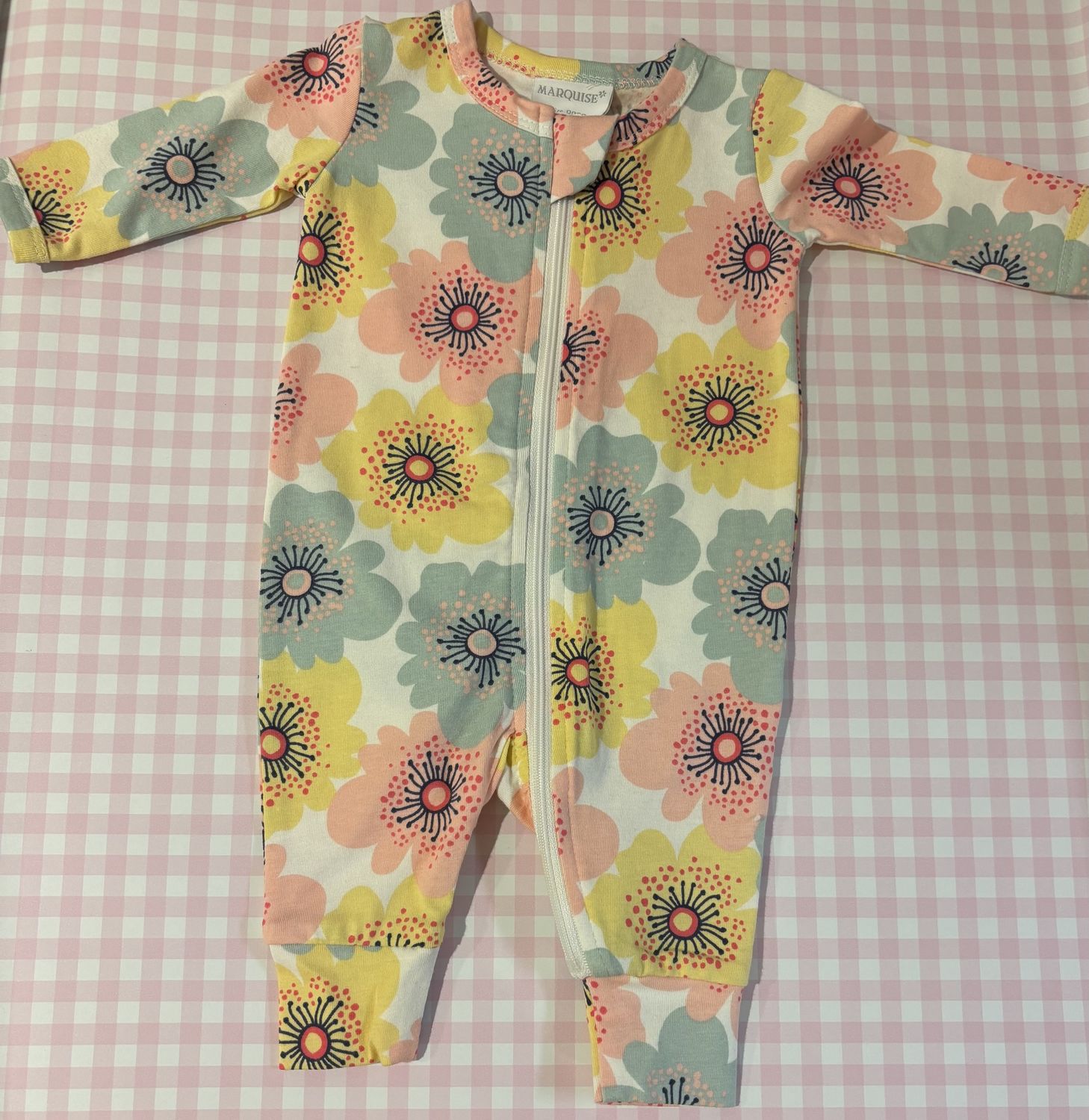 Zipsuit - Floral Print Footless - long-sleeve - Marquise, Size: 0000