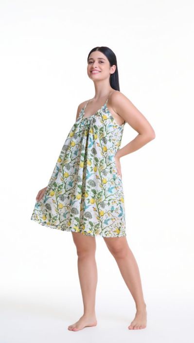 Dress - SHORT - Lemon Bird, Colour: Lemon Bird, Size: XS