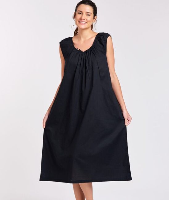 Dress - Capped Sleeve - Black, Colour: Black, Size: XS