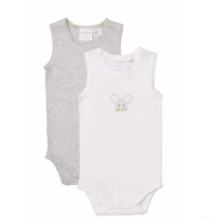Bodysuit Sleeveless - 2pk Mouse Lacy