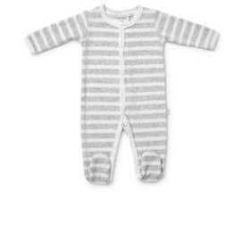 Studsuit Stripe Velour Vanilla &amp; Light Grey - Marquise