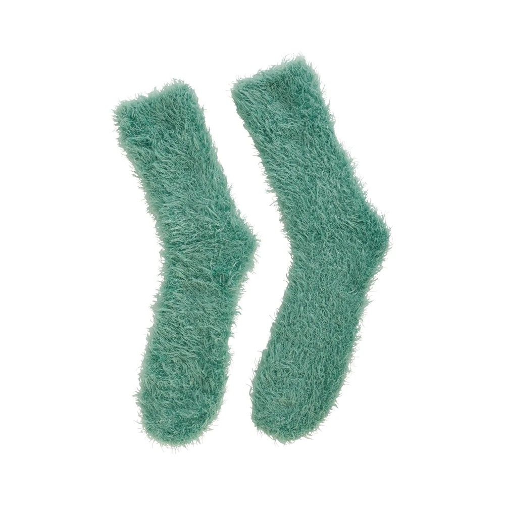 Socks Short Fuzzy, Colour: Dark Sage