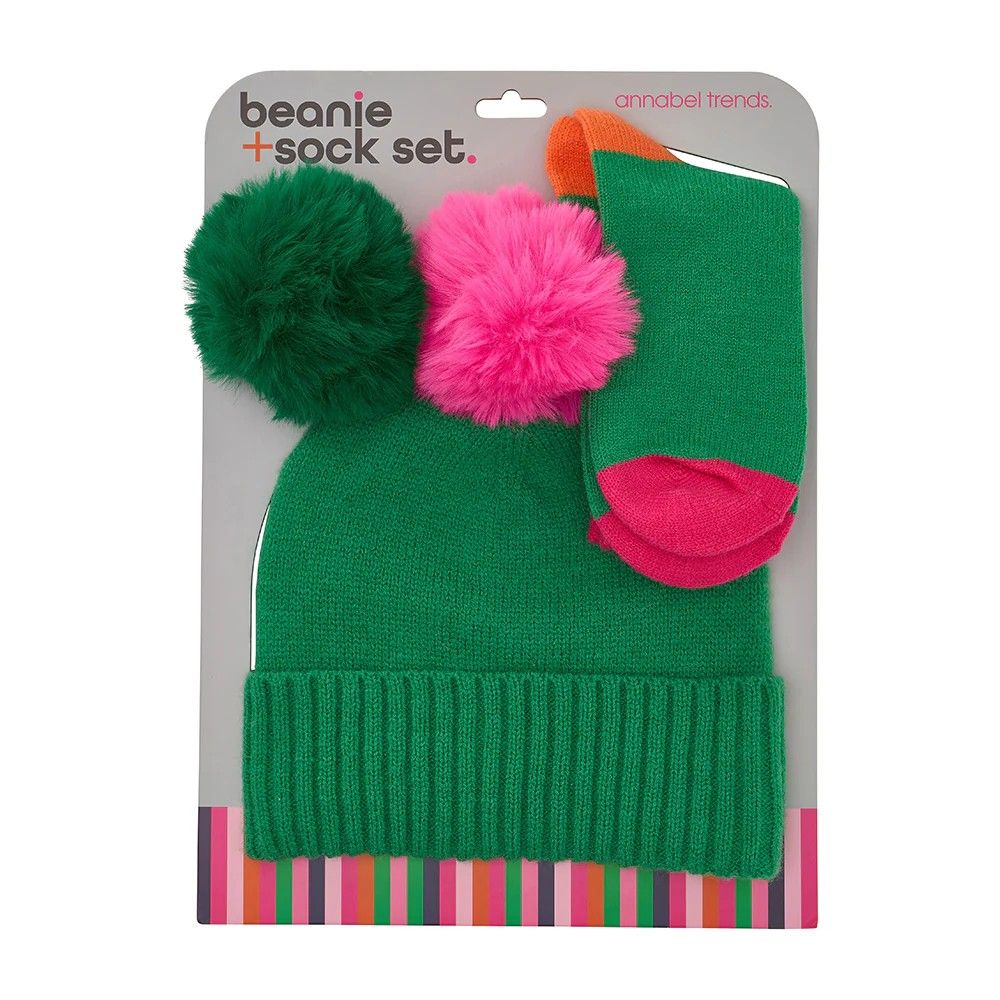 Beanie &amp; Sock Set, Colour: Green