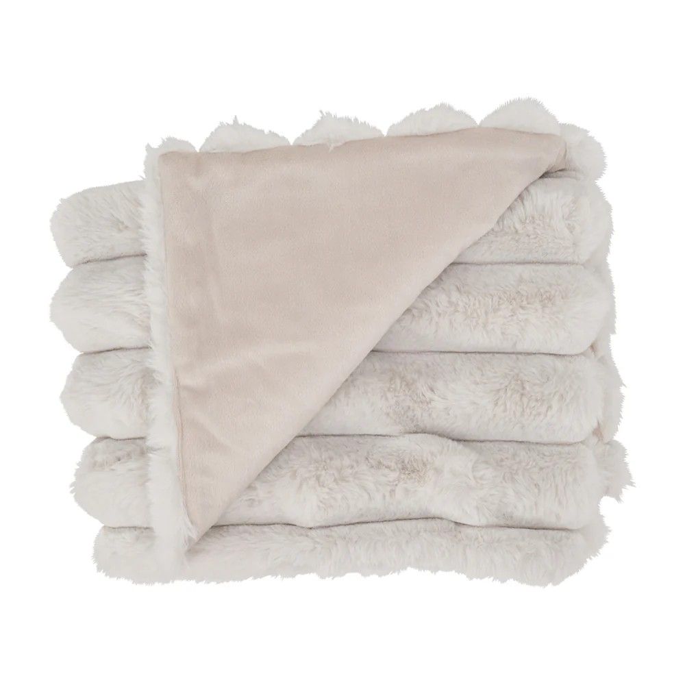 Baby Throw - Ribbed Fur, Colour: Grey