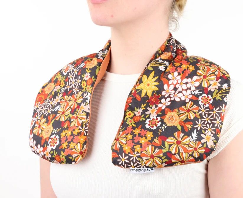 Neck Heat Pack - Wheatbag, Pattern: Groovy Flowers
