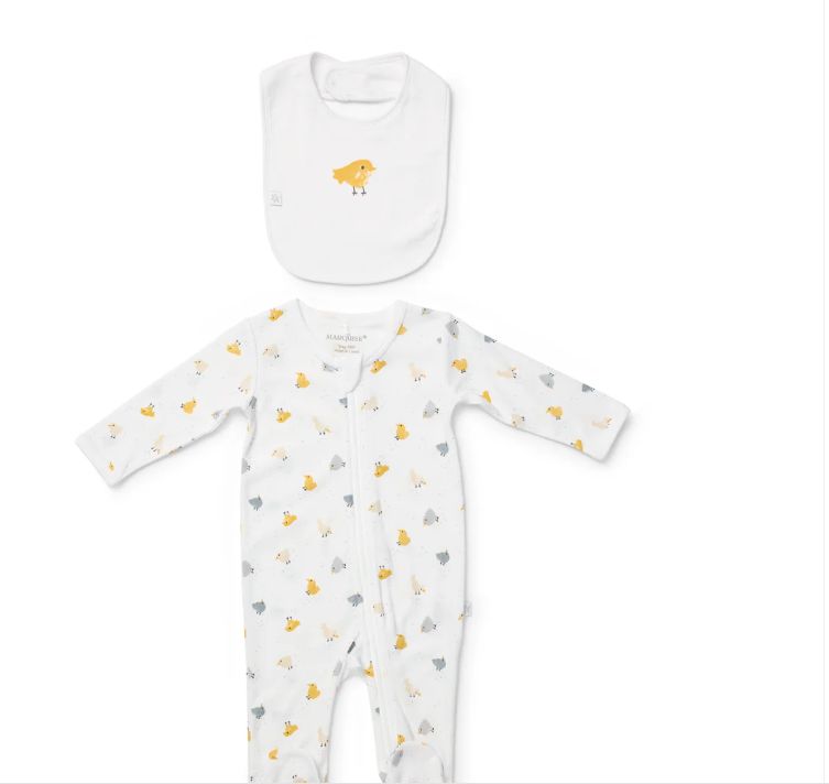 Zipsuit &amp; Bib Set - Chick, Size: 0000