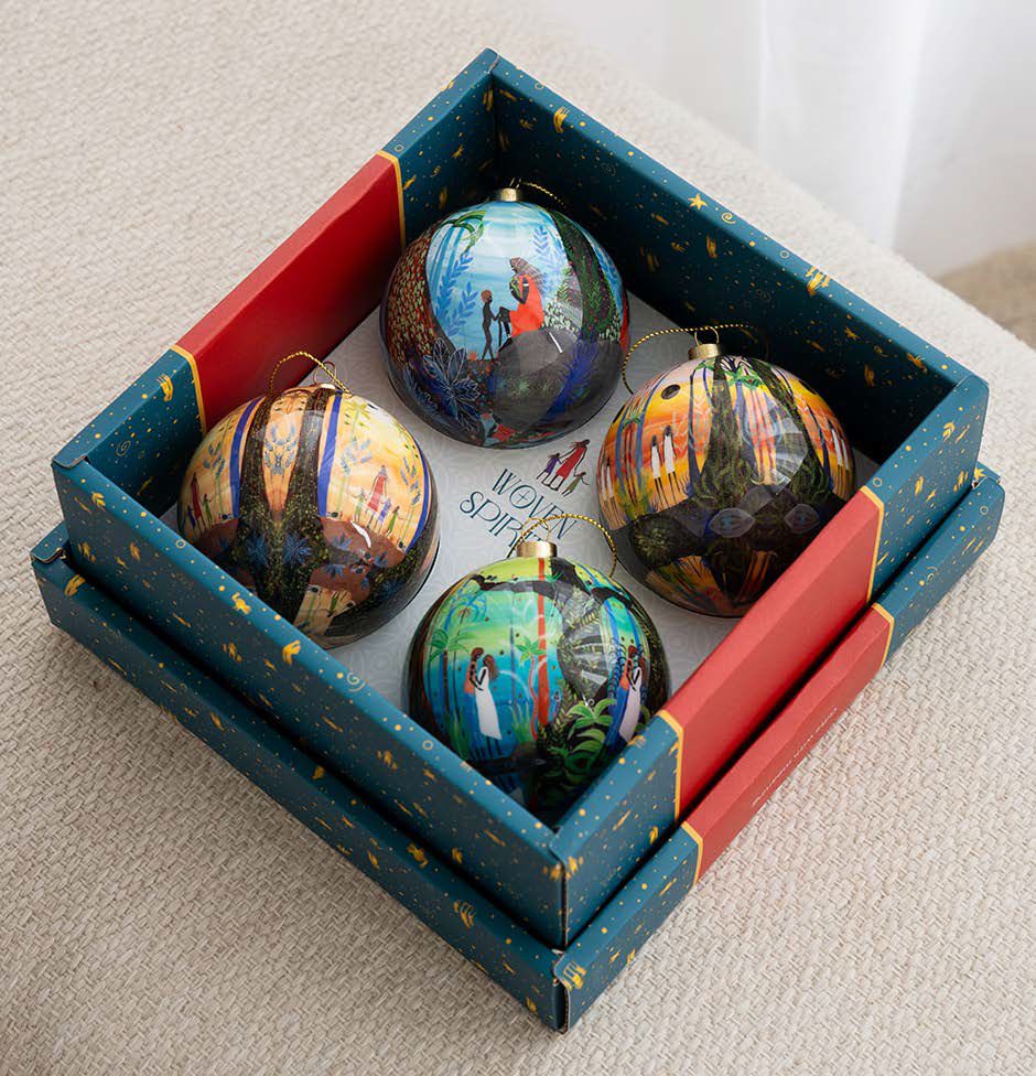 Aboriginal Woven Spirits 4 pack Baubles