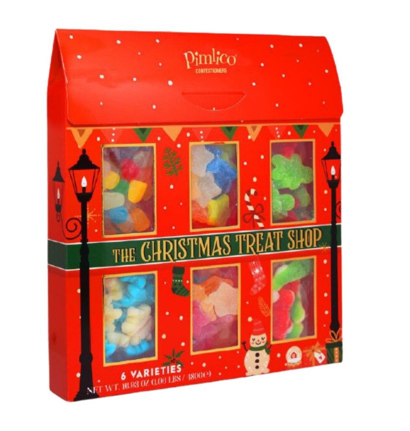 Christmas Fruit Gummy Treat Shop Box, Colour: Red Shop Box