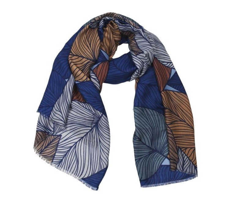 Leaves Scarf, Colour: Blue