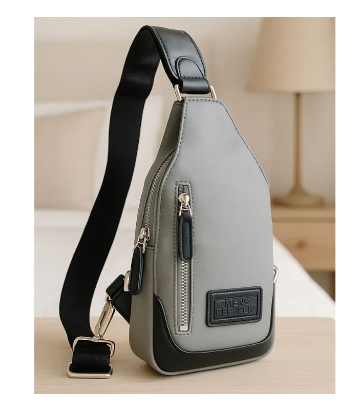 Bag - Backpack Grey &amp; Black Nylon Single Strap