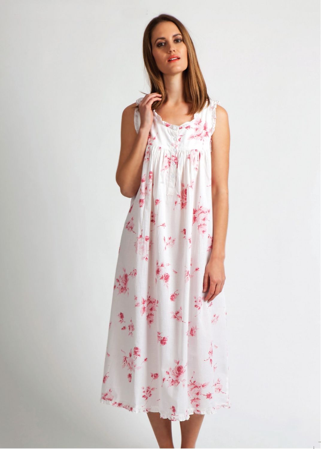 Nightwear - Shoulder-button Sleeveless - Cotton Blue Paisley