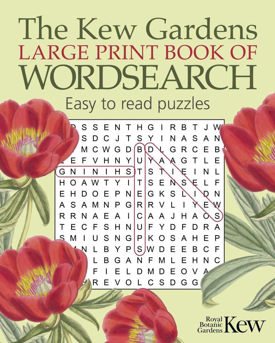 Book - Large Print WordSearch - Kew Gardens, Style: Floral