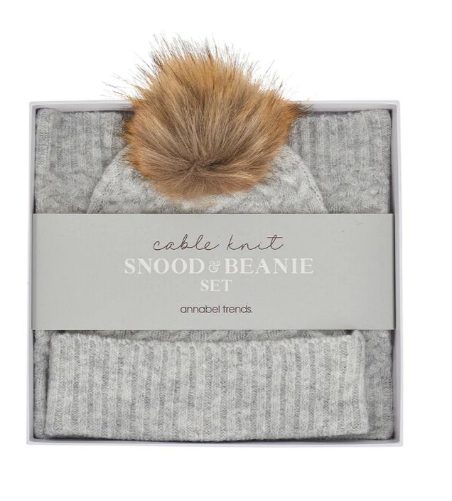 Beanie &amp; Snood Set - Cable Knit