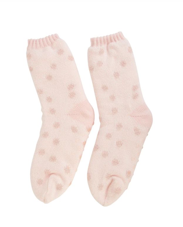 Socks - Spotty Lounge Socks, Colour: Pink Quartz