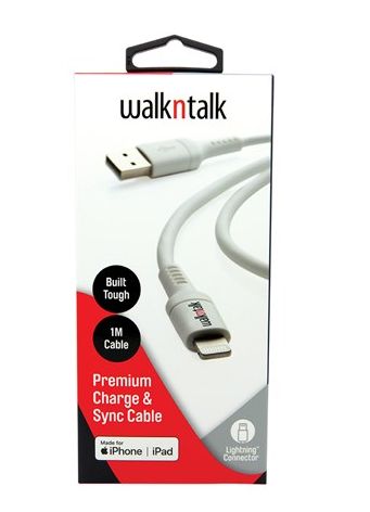 Charging Cable Lightning to USB-A - 1 mtr, Colour: White