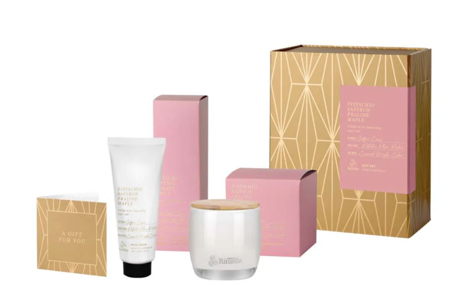 Gift Set Boxed - Candle and Hand Cream, Scent: Pistachio