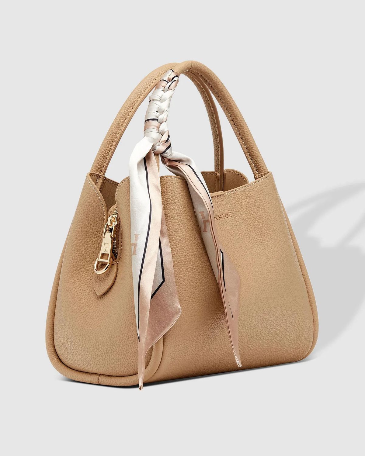 Tote Mini - Steffie Bag with scarf- Louenhide, Colour: Biscuit