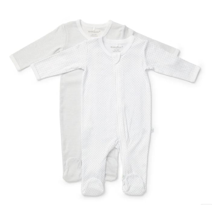 Zipsuit - 2pk Longsleeve Grey Stripe &amp; Grey Spot, Size: 0000