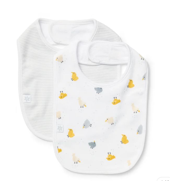 Bib 2pk - Marquise Various designs, Colour: Chick/Stripe
