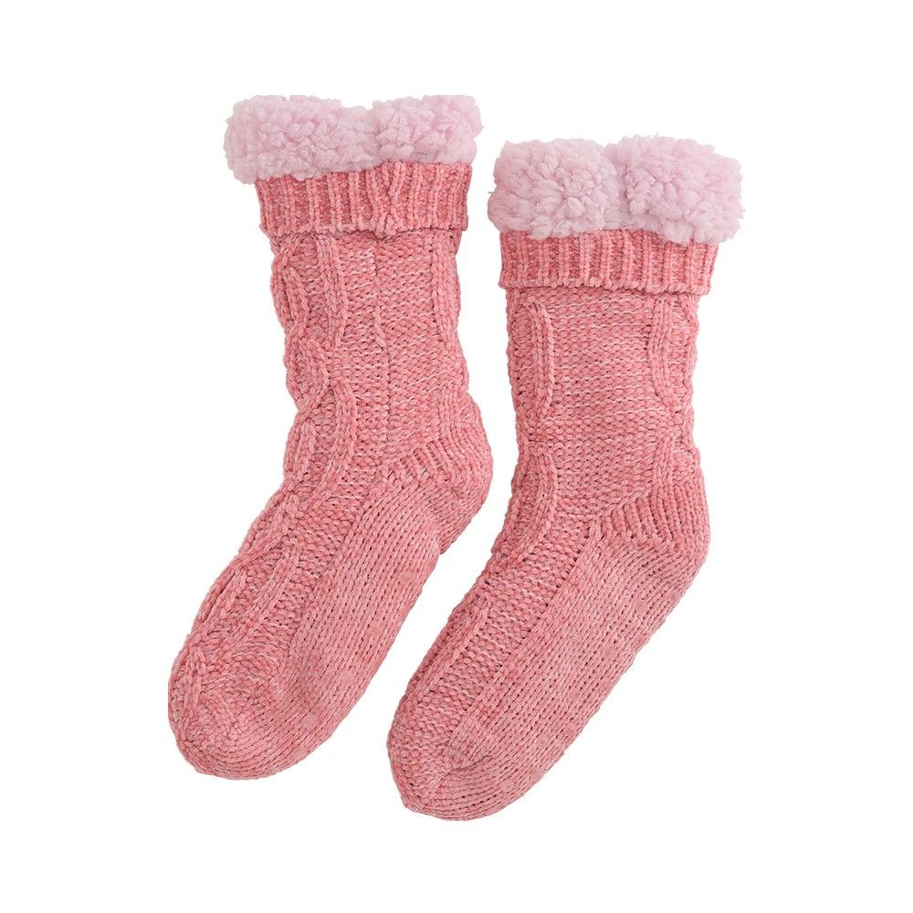 Socks - Chenille Lounge Sherpa, Colour: Pink