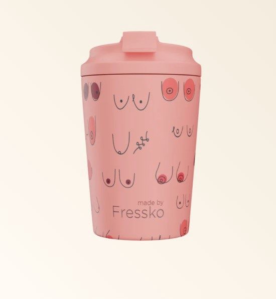 Reusable Cup - Boobie - Ceramic 12oz, Colour: Pink