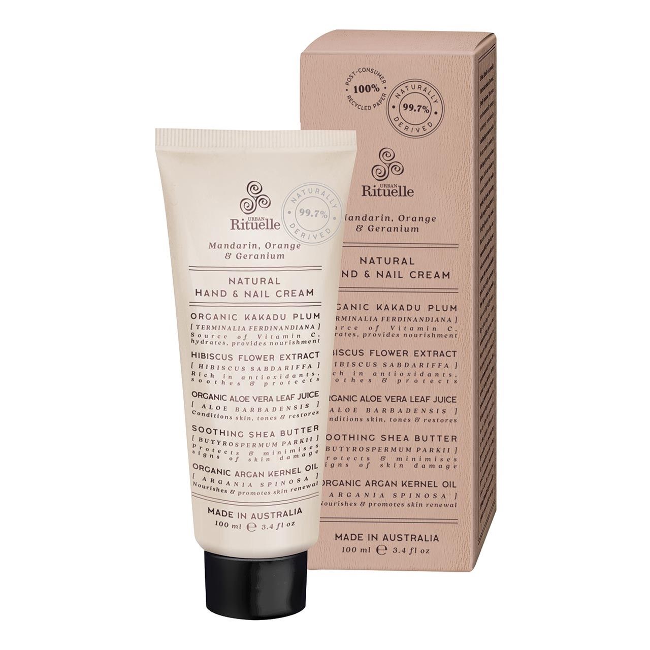 HAND CREAM Scented Organic 100ml, Scent: Natural Remedy Mandarin